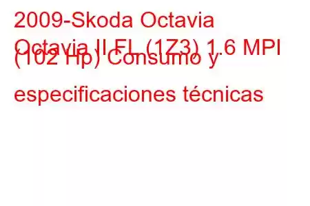 2009-Skoda Octavia
Octavia II FL (1Z3) 1.6 MPI (102 Hp) Consumo y especificaciones técnicas