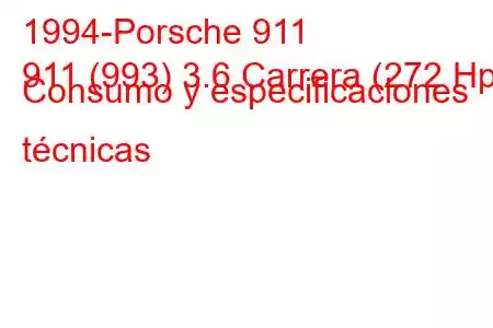 1994-Porsche 911
911 (993) 3.6 Carrera (272 Hp) Consumo y especificaciones técnicas