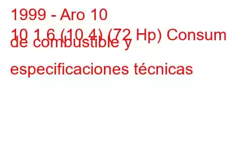 1999 - Aro 10
10 1.6 (10.4) (72 Hp) Consumo de combustible y especificaciones técnicas