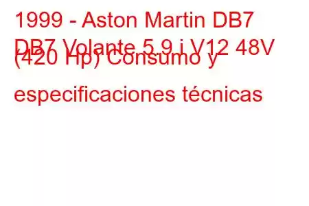 1999 - Aston Martin DB7
DB7 Volante 5.9 i V12 48V (420 Hp) Consumo y especificaciones técnicas