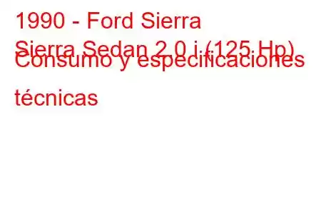 1990 - Ford Sierra
Sierra Sedan 2.0 i (125 Hp) Consumo y especificaciones técnicas