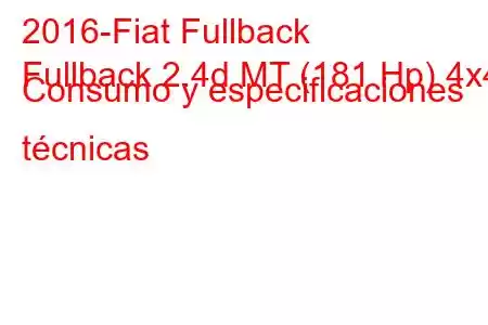 2016-Fiat Fullback
Fullback 2.4d MT (181 Hp) 4x4 Consumo y especificaciones técnicas