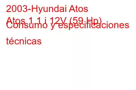 2003-Hyundai Atos
Atos 1.1 i 12V (59 Hp) Consumo y especificaciones técnicas