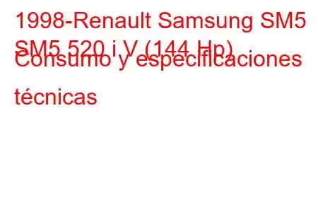 1998-Renault Samsung SM5
SM5 520 i V (144 Hp) Consumo y especificaciones técnicas