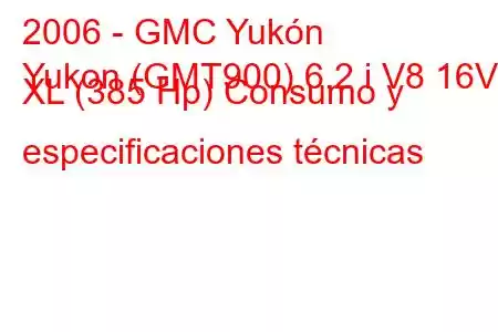 2006 - GMC Yukón
Yukon (GMT900) 6.2 i V8 16V XL (385 Hp) Consumo y especificaciones técnicas