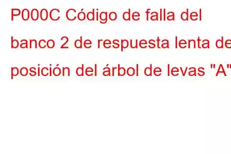 P000C Código de falla del banco 2 de respuesta lenta de posición del árbol de levas 