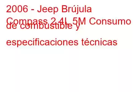 2006 - Jeep Brújula
Compass 2.4L 5M Consumo de combustible y especificaciones técnicas