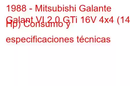 1988 - Mitsubishi Galante
Galant VI 2.0 GTi 16V 4x4 (144 Hp) Consumo y especificaciones técnicas