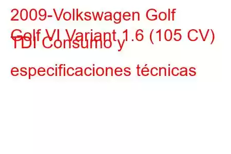 2009-Volkswagen Golf
Golf VI Variant 1.6 (105 CV) TDI Consumo y especificaciones técnicas