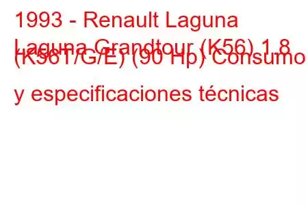 1993 - Renault Laguna
Laguna Grandtour (K56) 1.8 (K56T/G/E) (90 Hp) Consumo y especificaciones técnicas