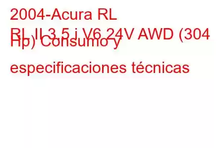 2004-Acura RL
RL II 3.5 i V6 24V AWD (304 Hp) Consumo y especificaciones técnicas