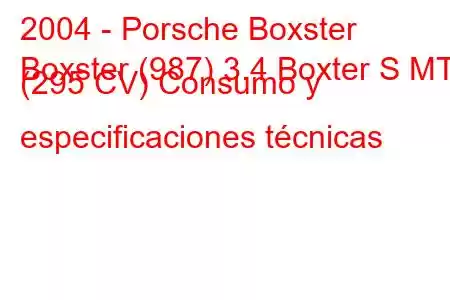 2004 - Porsche Boxster
Boxster (987) 3.4 Boxter S MT (295 CV) Consumo y especificaciones técnicas