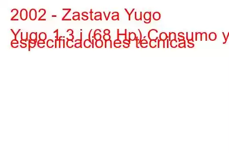 2002 - Zastava Yugo
Yugo 1.3 i (68 Hp) Consumo y especificaciones técnicas