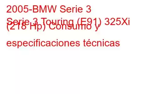 2005-BMW Serie 3
Serie 3 Touring (E91) 325Xi (218 Hp) Consumo y especificaciones técnicas