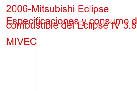 2006-Mitsubishi Eclipse
Especificaciones y consumo de combustible del Eclipse IV 3.8L MIVEC