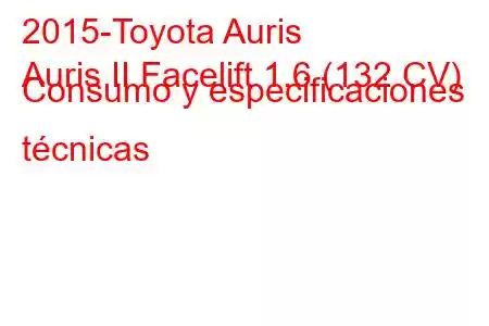 2015-Toyota Auris
Auris II Facelift 1.6 (132 CV) Consumo y especificaciones técnicas