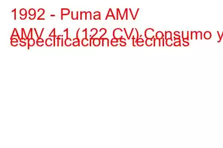 1992 - Puma AMV
AMV 4.1 (122 CV) Consumo y especificaciones técnicas