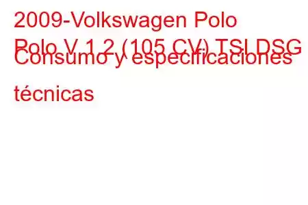 2009-Volkswagen Polo
Polo V 1.2 (105 CV) TSI DSG Consumo y especificaciones técnicas