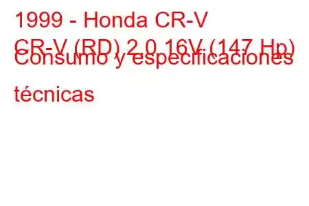 1999 - Honda CR-V
CR-V (RD) 2.0 16V (147 Hp) Consumo y especificaciones técnicas