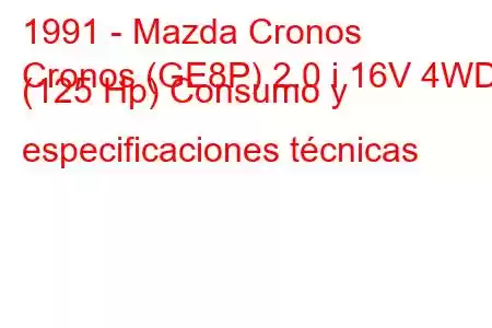 1991 - Mazda Cronos
Cronos (GE8P) 2.0 i 16V 4WD (125 Hp) Consumo y especificaciones técnicas