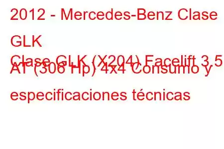 2012 - Mercedes-Benz Clase GLK
Clase GLK (X204) Facelift 3.5 AT (306 Hp) 4x4 Consumo y especificaciones técnicas