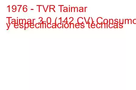 1976 - TVR Taimar
Taimar 3.0 (142 CV) Consumo y especificaciones técnicas