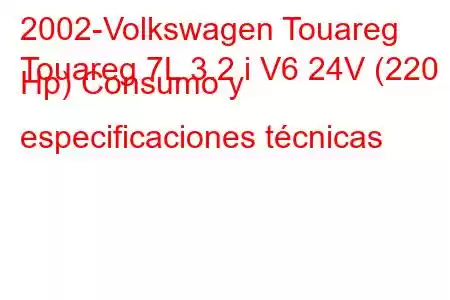 2002-Volkswagen Touareg
Touareg 7L 3.2 i V6 24V (220 Hp) Consumo y especificaciones técnicas