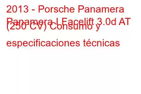 2013 - Porsche Panamera
Panamera I Facelift 3.0d AT (250 CV) Consumo y especificaciones técnicas