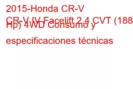 2015-Honda CR-V
CR-V IV Facelift 2.4 CVT (188 Hp) 4WD Consumo y especificaciones técnicas