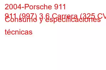 2004-Porsche 911
911 (997) 3.6 Carrera (325 CV) Consumo y especificaciones técnicas