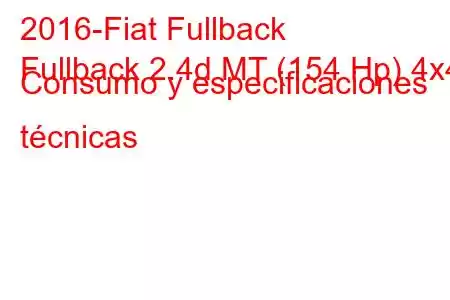 2016-Fiat Fullback
Fullback 2.4d MT (154 Hp) 4x4 Consumo y especificaciones técnicas