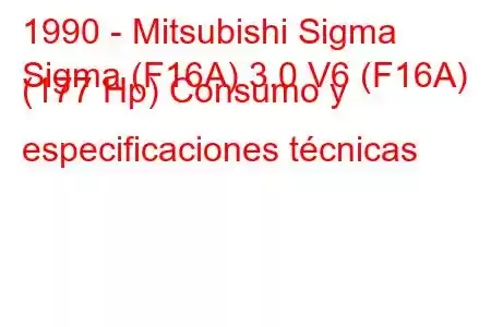 1990 - Mitsubishi Sigma
Sigma (F16A) 3.0 V6 (F16A) (177 Hp) Consumo y especificaciones técnicas