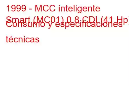 1999 - MCC inteligente
Smart (MC01) 0.8 CDI (41 Hp) Consumo y especificaciones técnicas