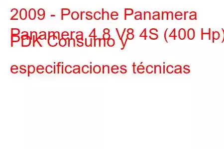 2009 - Porsche Panamera
Panamera 4.8 V8 4S (400 Hp) PDK Consumo y especificaciones técnicas