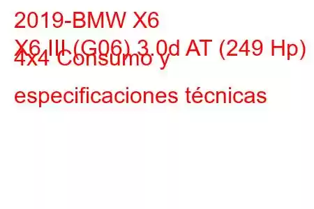 2019-BMW X6
X6 III (G06) 3.0d AT (249 Hp) 4x4 Consumo y especificaciones técnicas