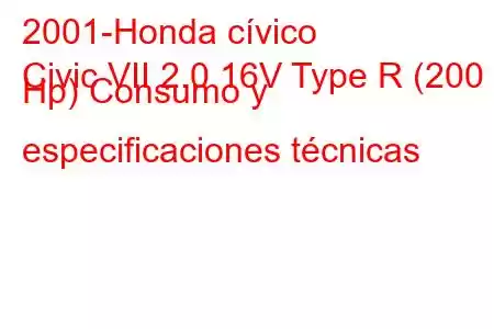 2001-Honda cívico
Civic VII 2.0 16V Type R (200 Hp) Consumo y especificaciones técnicas