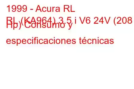 1999 - Acura RL
RL (KA964) 3.5 i V6 24V (208 Hp) Consumo y especificaciones técnicas