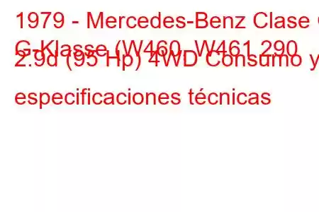 1979 - Mercedes-Benz Clase G
G-Klasse (W460, W461 290 2.9d (95 Hp) 4WD Consumo y especificaciones técnicas