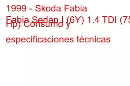 1999 - Skoda Fabia
Fabia Sedan I (6Y) 1.4 TDI (75 Hp) Consumo y especificaciones técnicas