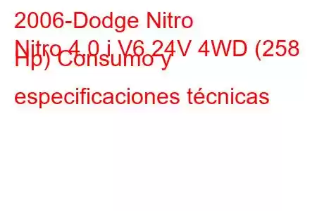 2006-Dodge Nitro
Nitro 4.0 i V6 24V 4WD (258 Hp) Consumo y especificaciones técnicas