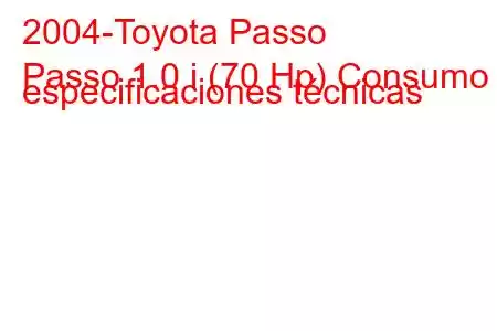 2004-Toyota Passo
Passo 1.0 i (70 Hp) Consumo y especificaciones técnicas