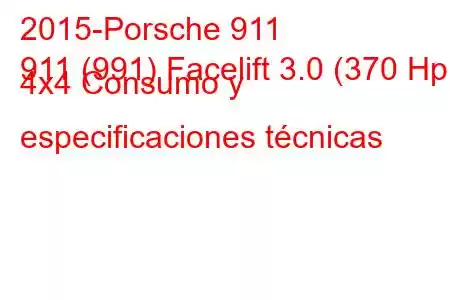 2015-Porsche 911
911 (991) Facelift 3.0 (370 Hp) 4x4 Consumo y especificaciones técnicas