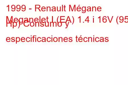 1999 - Renault Mégane
Meganelet I (EA) 1.4 i 16V (95 Hp) Consumo y especificaciones técnicas