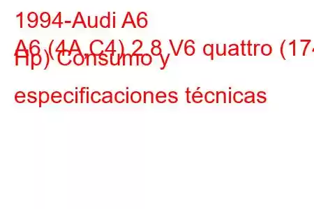 1994-Audi A6
A6 (4A,C4) 2.8 V6 quattro (174 Hp) Consumo y especificaciones técnicas