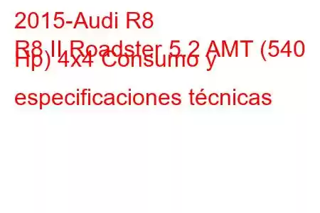 2015-Audi R8
R8 II Roadster 5.2 AMT (540 Hp) 4x4 Consumo y especificaciones técnicas