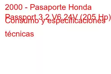 2000 - Pasaporte Honda
Passport 3.2 V6 24V (205 Hp) Consumo y especificaciones técnicas