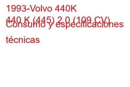 1993-Volvo 440K
440 K (445) 2.0 (109 CV) Consumo y especificaciones técnicas