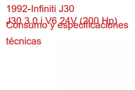 1992-Infiniti J30
J30 3.0 i V6 24V (200 Hp) Consumo y especificaciones técnicas