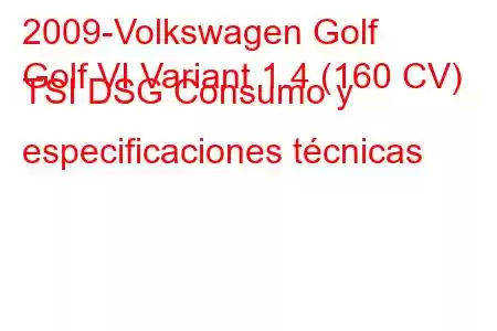 2009-Volkswagen Golf
Golf VI Variant 1.4 (160 CV) TSI DSG Consumo y especificaciones técnicas