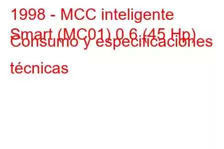 1998 - MCC inteligente
Smart (MC01) 0.6 (45 Hp) Consumo y especificaciones técnicas